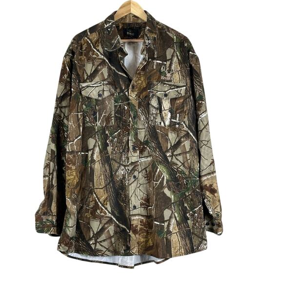 RedHead Button Down Shirt Mens 2XLT Brown Camo Cotton Outdoor Hunting Tactical - Picture 1 of 5